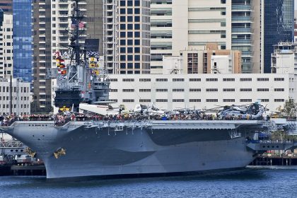 Boat Collides with USS Midway