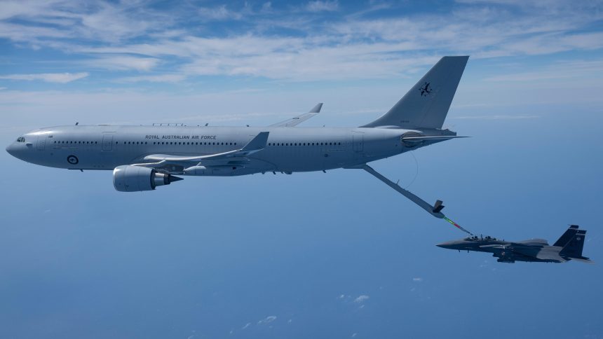 RAAF KC-30A Refuels USAF F-15EX F-15E
