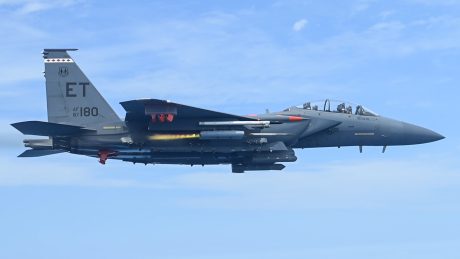 U.S. Air Force Release First Images of an F-15E Strike Eagle Firing Air-to-Air Laser-Guided Rockets