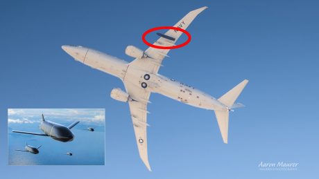 First Photo Emerges Of U.S. Navy P-8A Poseidon Flying With LRASM Missile