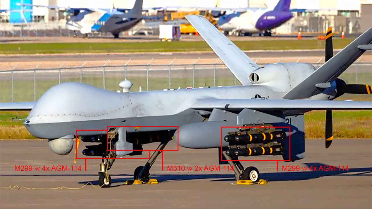 USAF MQ-9A Reapers are Carrying Up to Ten AGM-114 Hellfire Missiles in the Caribbean