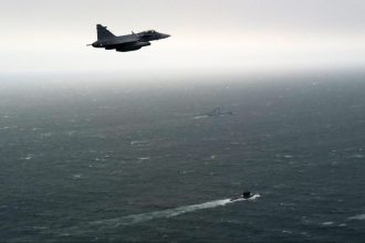 Swedish Gripen Russian submarine