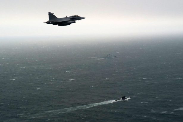 Swedish Gripen Russian submarine