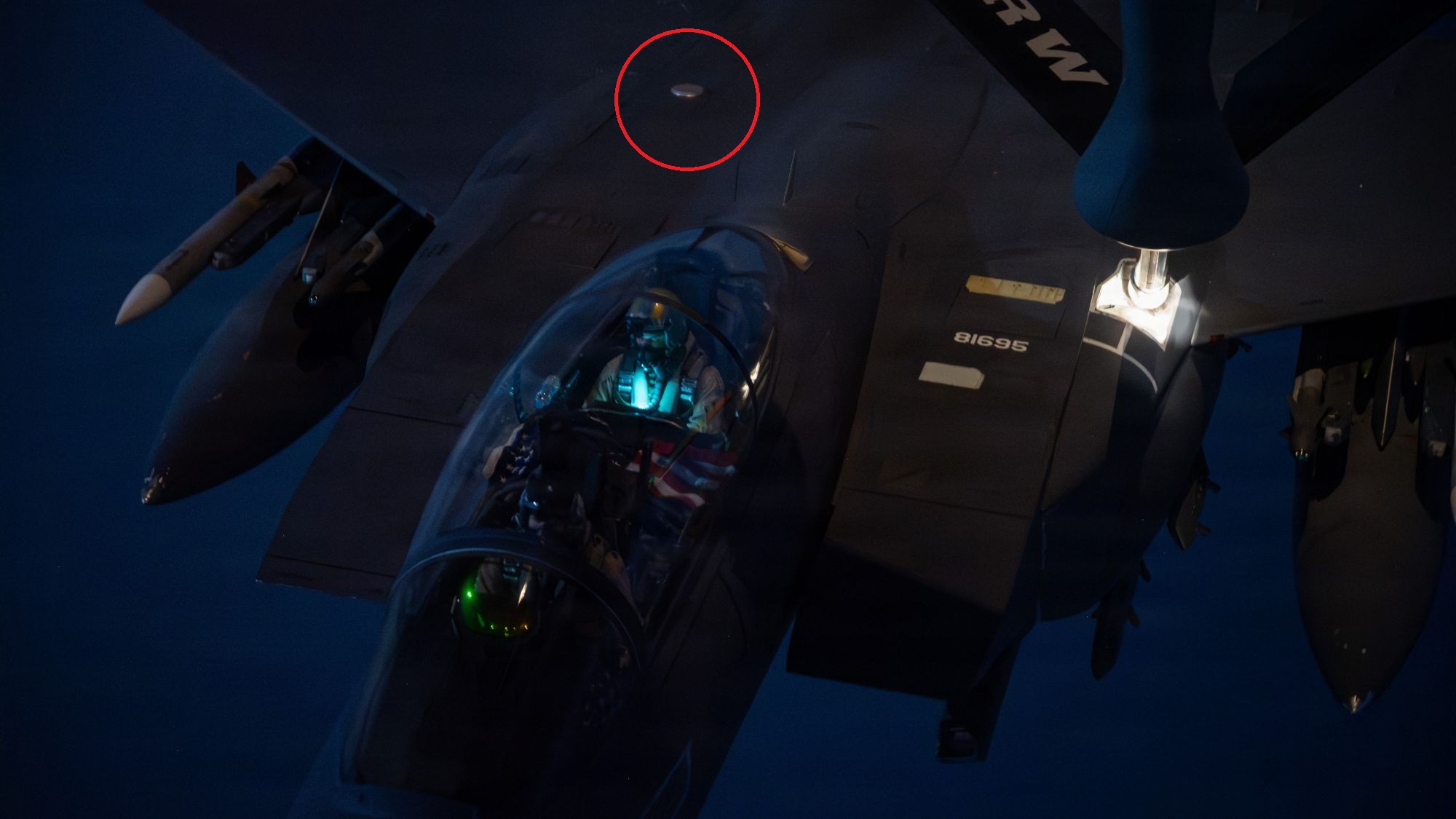 New Anti-Jam Antenna Seen on USAF F-15 E Strike Eagle During Epic Fury