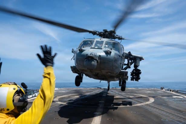 MH-60S and AH-64 destroy Iranian boats