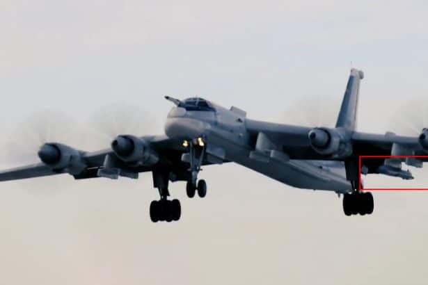 Tu-95MS rare flight with Kh-101 cruise missile