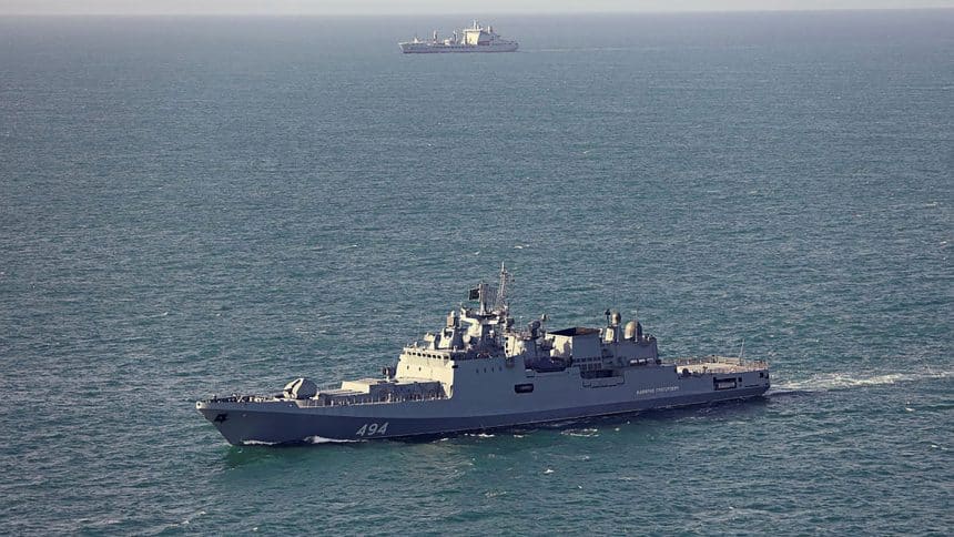 Russian Warship Warning Shot English Channel