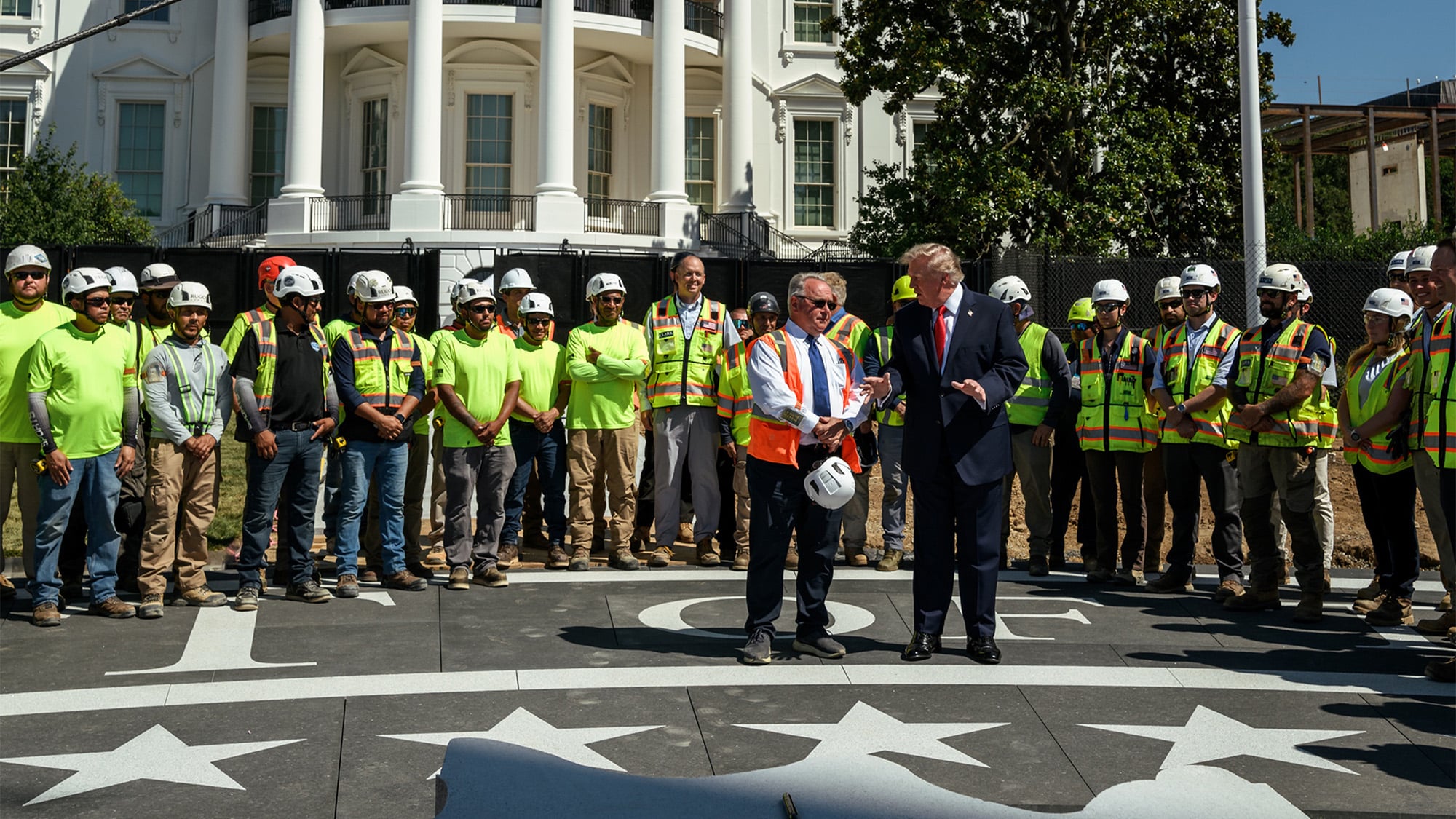 New White House Helipad Shown Off to Reporters Ahead of Completion